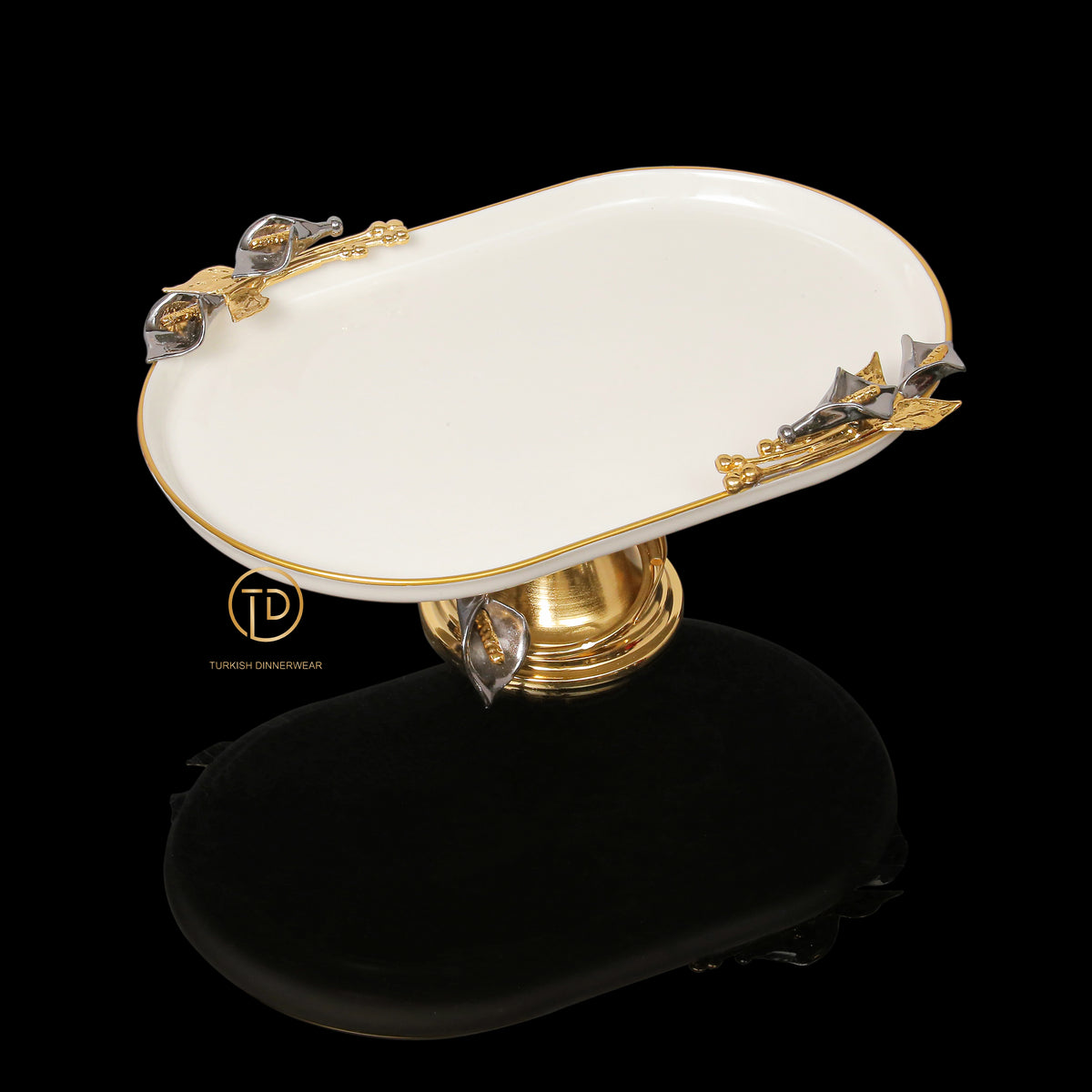Turkish Luxury Two Tier Dessert Stand - 235-K-18 Gold